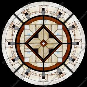 Круглый витраж на потолке Геометрический орнамент № 434