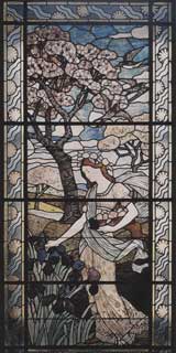 витраж Весна, дизайн Эжена Грассе, исполнение Феликса Годена;1884; Музей декоративных искусств;Париж, Франция