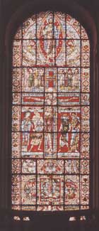 витраж Распятие и вознесение Христа, собор Пуатье;XII век; Пуатье, Франция