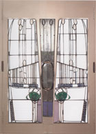 витраж дверт в Салон де Люкс, Чарльз Ренни Макинтош;1903; 2 шт по 69 х 196 см;Глазко, Шотландия