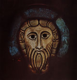 витраж Голова Христа, Вейссембургское аббатство, Эльзас;XI век; диам. 25 см;Франция